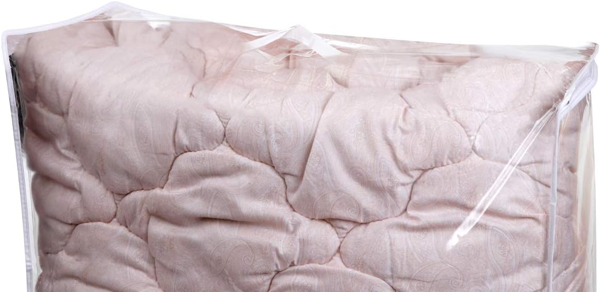 DiClavus – Juego de 2 bolsas de almacenamiento de vinilo transparente con cremallera, 24 x 20 x 11 pulgadas, organizador para ropa, edredón de PVC