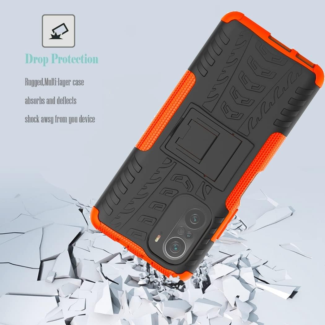 Funda para Poco F3 5GMi 11X 5GK40Redmi K40 Pro con protector de pantalla de vidrio templado, con función atril de policarbonato duro, cubierta