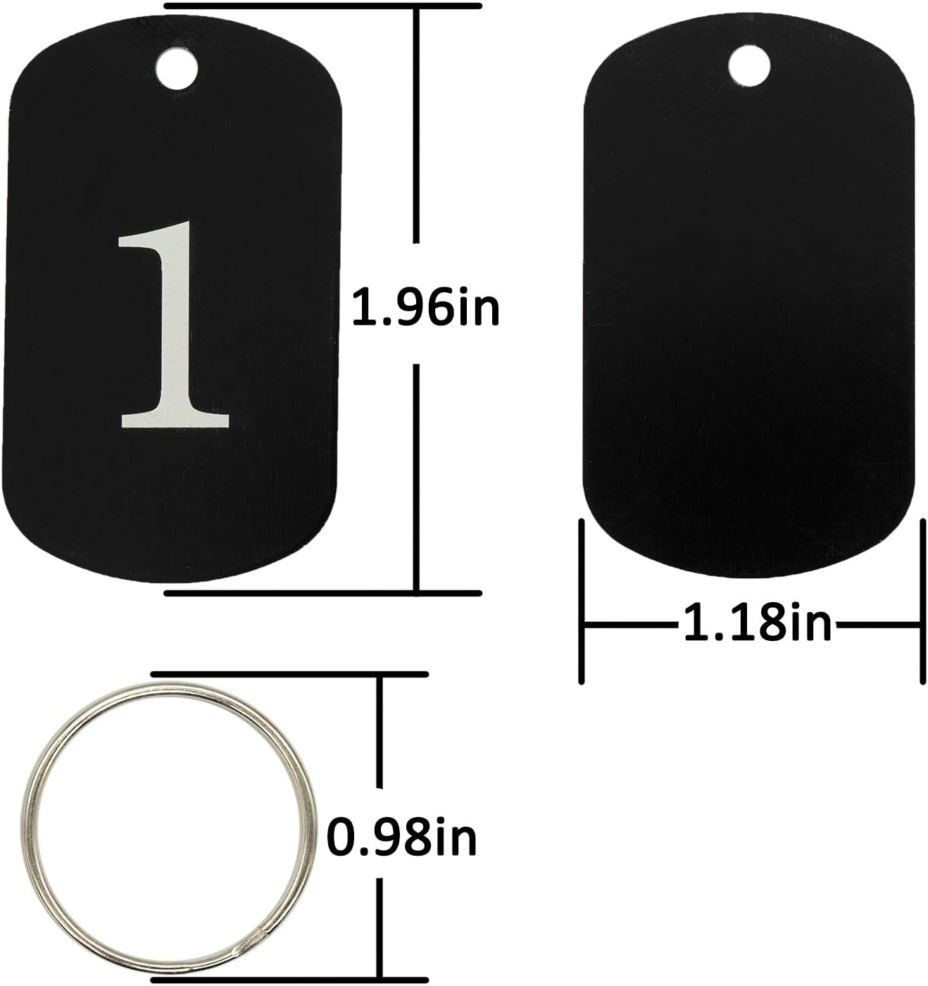StayMax Etiquetas numeradas de aluminio para identificación (1-25, negro)
