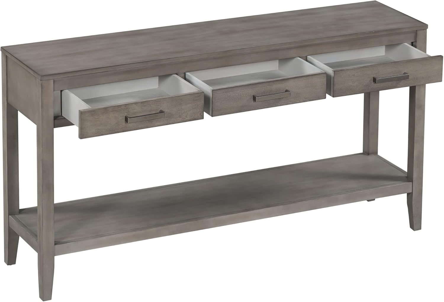 Moderna mesa consola de 3 cajones con 1 estante, mesa auxiliar de madera maciza para pasillo, sala de estar, vestíbulo, pasillo, fácil de montar
