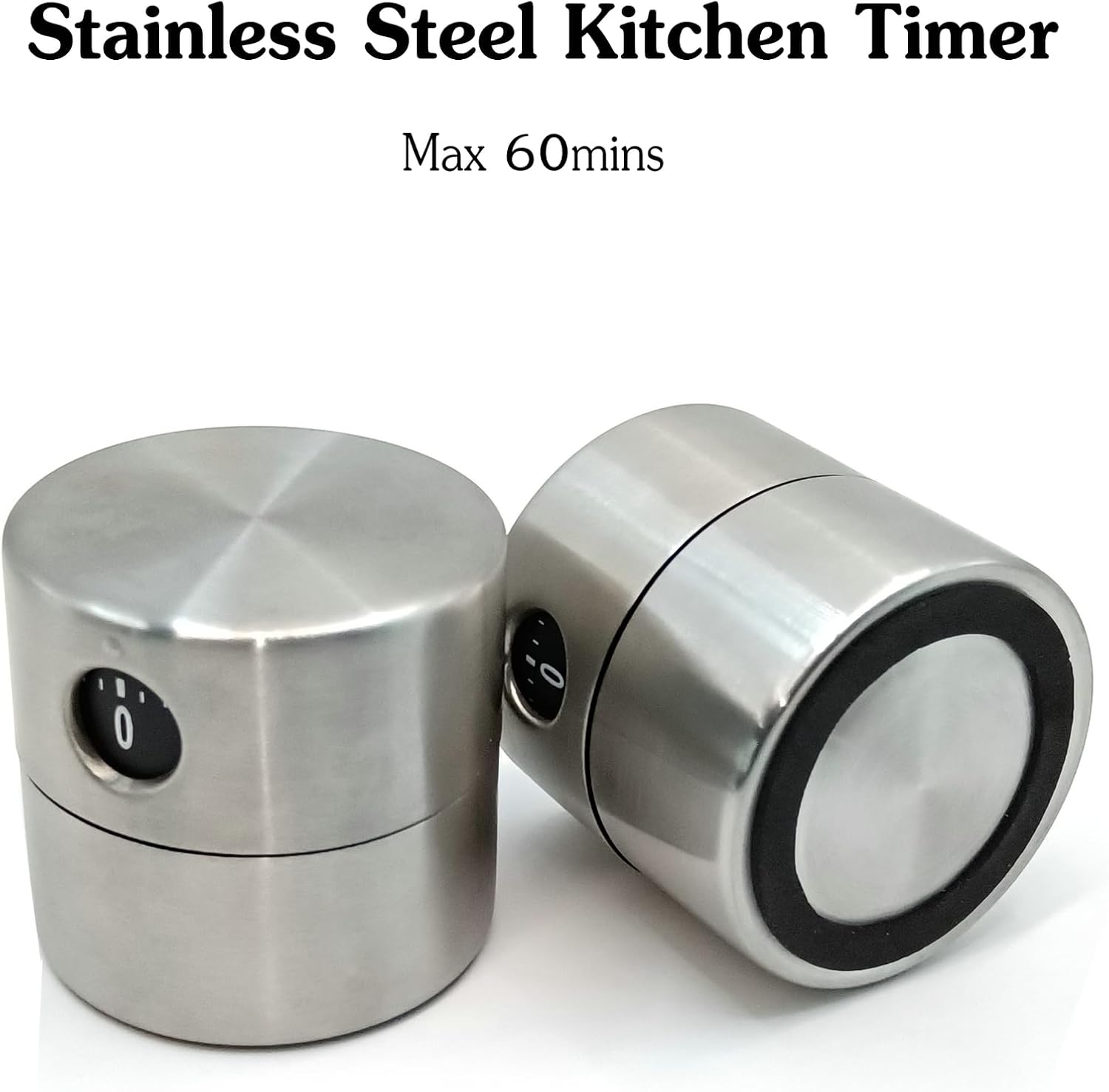 Temporizador de cocina de alto volumen, temporizador de huevos, temporizador de cuerda de 60 minutos con cuerpo de acero inoxidable, temporizador