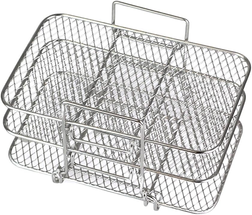 Elolicu Bandeja doble para freidora de aire para Ninja, soporte de freidora de aire doble de acero inoxidable, estante deshidratador, soporte para