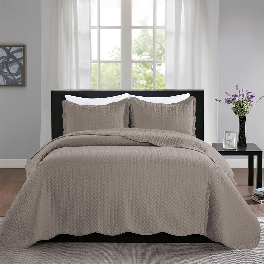 MOONLIGHT20015 Colcha tamaño King (106 x 96 pulgadas) con 2 fundas de almohada (20 x 36 + 2 pulgadas) para todas las estaciones. Juego de ropa de