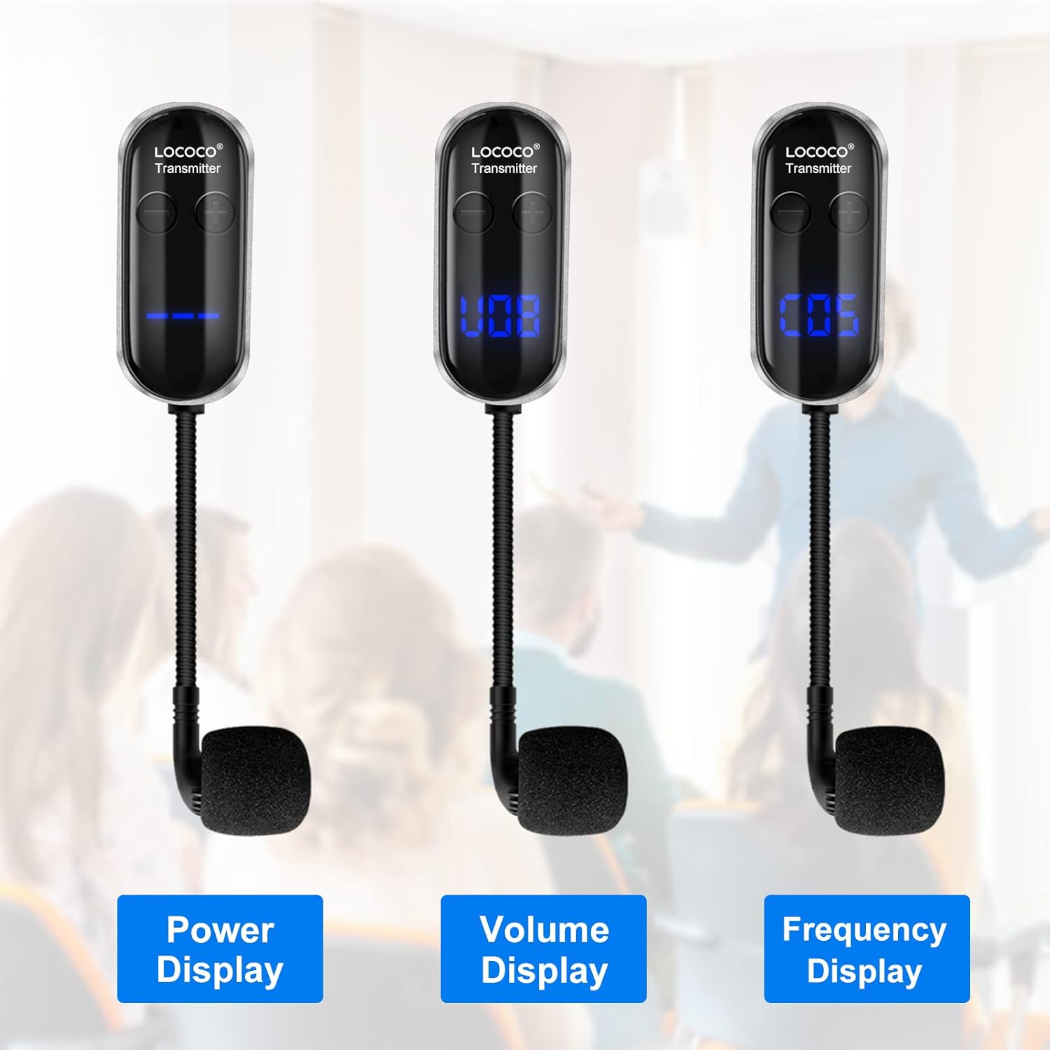 Sistema de micrófono inalámbrico UHF Auriculares con micrófono – Pantalla digital LED, micrófono de mano de cabeza 2 en 1, tiempo de trabajo 6H,
