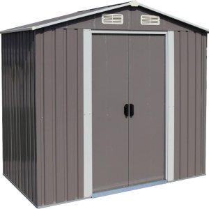 Kinsuite Cobertizo de almacenamiento para exteriores de 6 x 4 pies, cobertizo de herramientas de acero galvanizado para patio, jardín, césped, casa Kinsuite Cobertizo de almacenamiento para exteriores de 6 x 4 pies, cobertizo de herramientas de acero galvanizado para patio, jardín, césped, casa