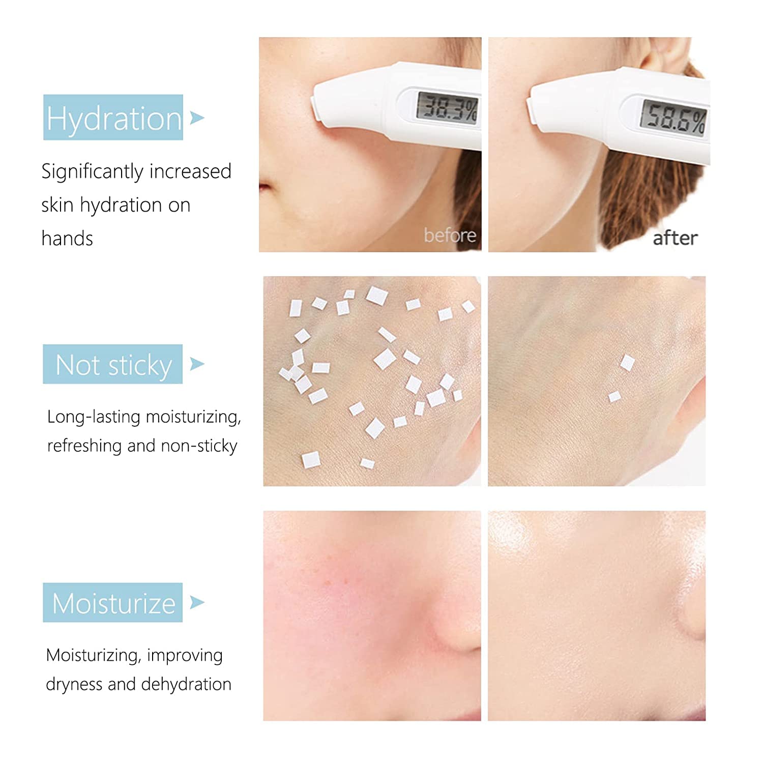 Bálsamo hidratante de rebote antiarrugas, 2 unidades, bálsamo hidratante facial para hidratar antes del maquillaje para piel seca, cara, cuello,