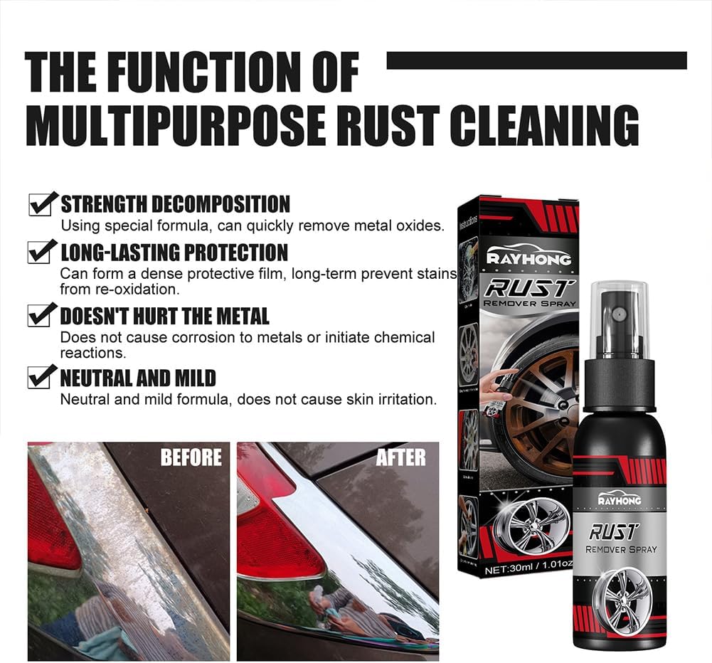 Rayhong – Aerosol removedor de óxido, agente de renovación de cubo de rueda multifuncional, removedor de óxido de metal multifuncional, aerosol para