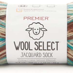 Premier Yarns Lana Select – Hilo Jacquard Socks de peso superfino, lavable a máquina, hecho de lana y poliamida, Trailblazer, 1.75 onzas, 218 yardas Premier Yarns Lana Select – Hilo Jacquard Socks de peso superfino, lavable a máquina, hecho de lana y poliamida, Trailblazer, 1.75 onzas, 218 yardas