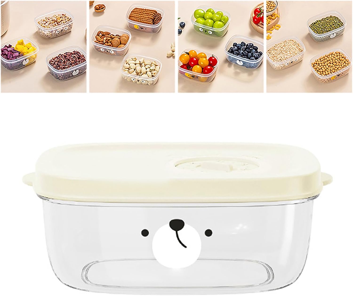 TOPINCN Contenedor reutilizable de almacenamiento de alimentos, recipientes para congelador de dibujos animados con tapas, contenedor de plástico