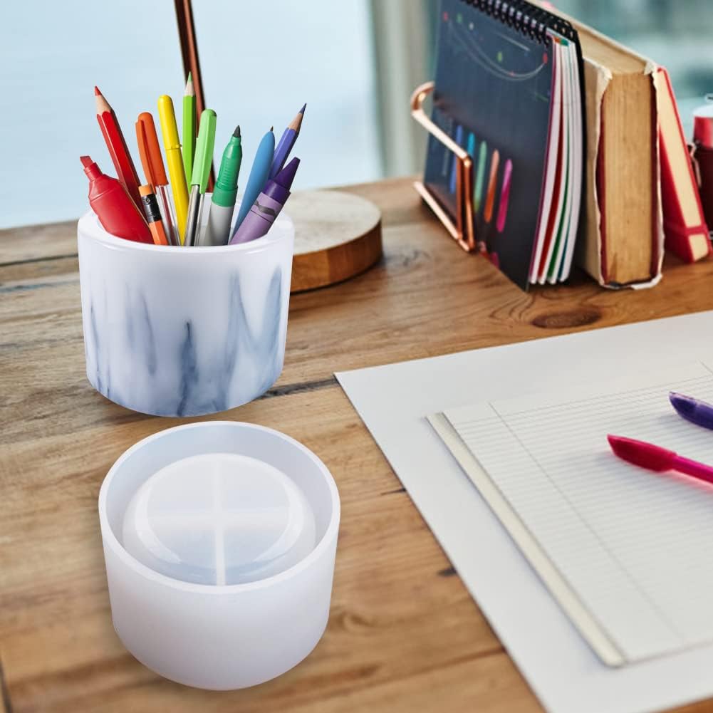 Molde redondo de resina para maceta, molde de resina cilíndrica de silicona, para bricolaje, macetas de jardinería, manualidades, decoración del