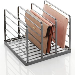 mDesign Organizador apilable de metal dividido para armarios, dormitorios, aparadores, estantes, solución de almacenamiento de estantes para mDesign Organizador apilable de metal dividido para armarios, dormitorios, aparadores, estantes, solución de almacenamiento de estantes para