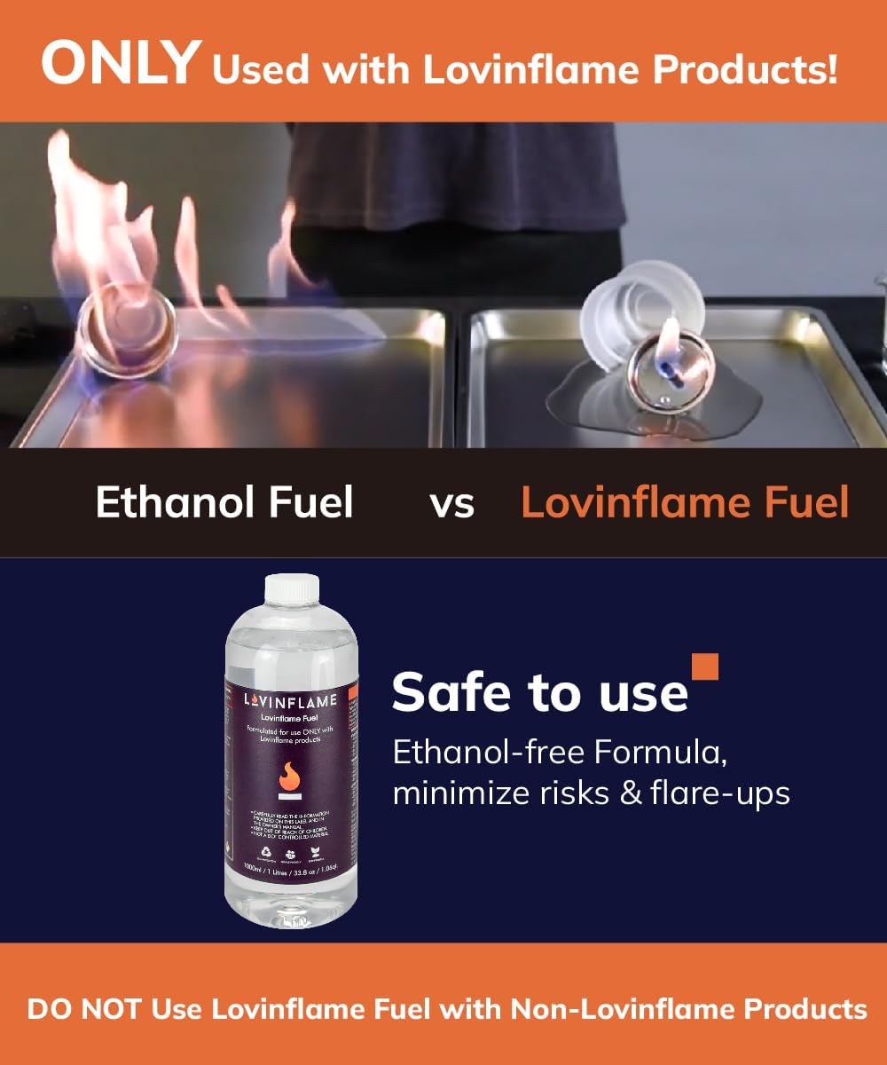 Combustible exclusivo para chimeneas Lovinflame, hogueras, cuencos de fuego, velas no tóxicas, no inflamables, solubles en agua, seguras para