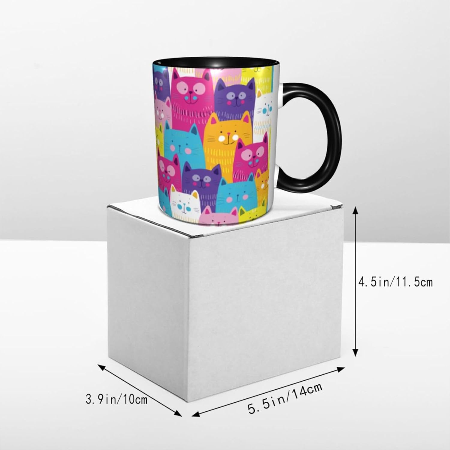 Taza de café con diseño de gato, taza de té de cerámica, regalos para hombres y mujeres, apta para lavavajillas, microondas, oficina, hogar,