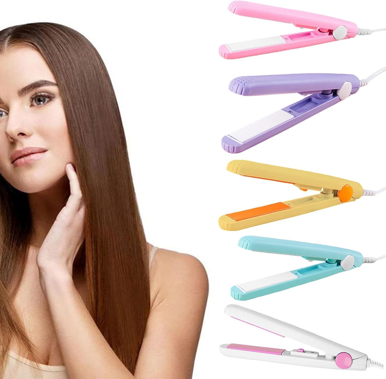 Werdeny – Mini rizador de pelo de cerámica para cabello corto, mini rizador de pelo, mini rizador de pelo para cabello corto y fino, mini rizador de