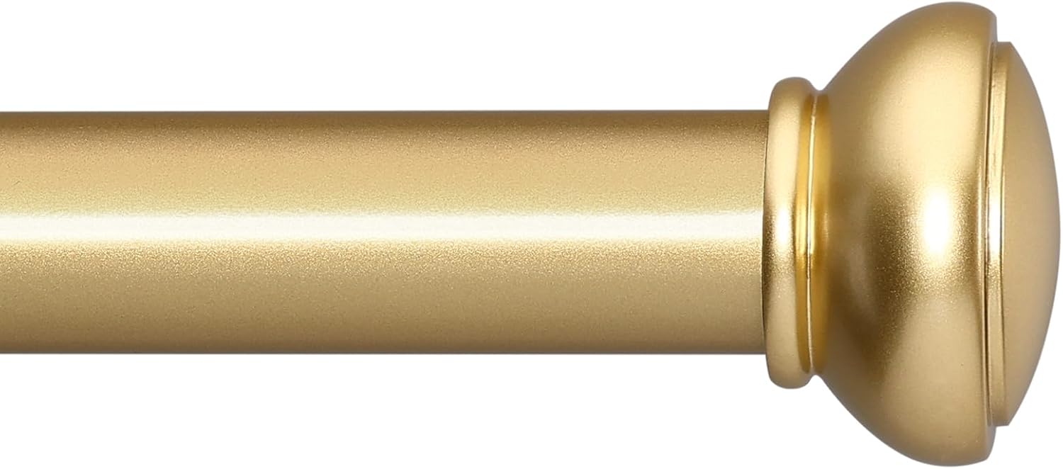 SIMEWIN Barras de cortina doradas para ventanas de 28 a 48 pulgadas, ajustable, de 1 pulgada de diámetro, juego de cortinero decorativo para ventana