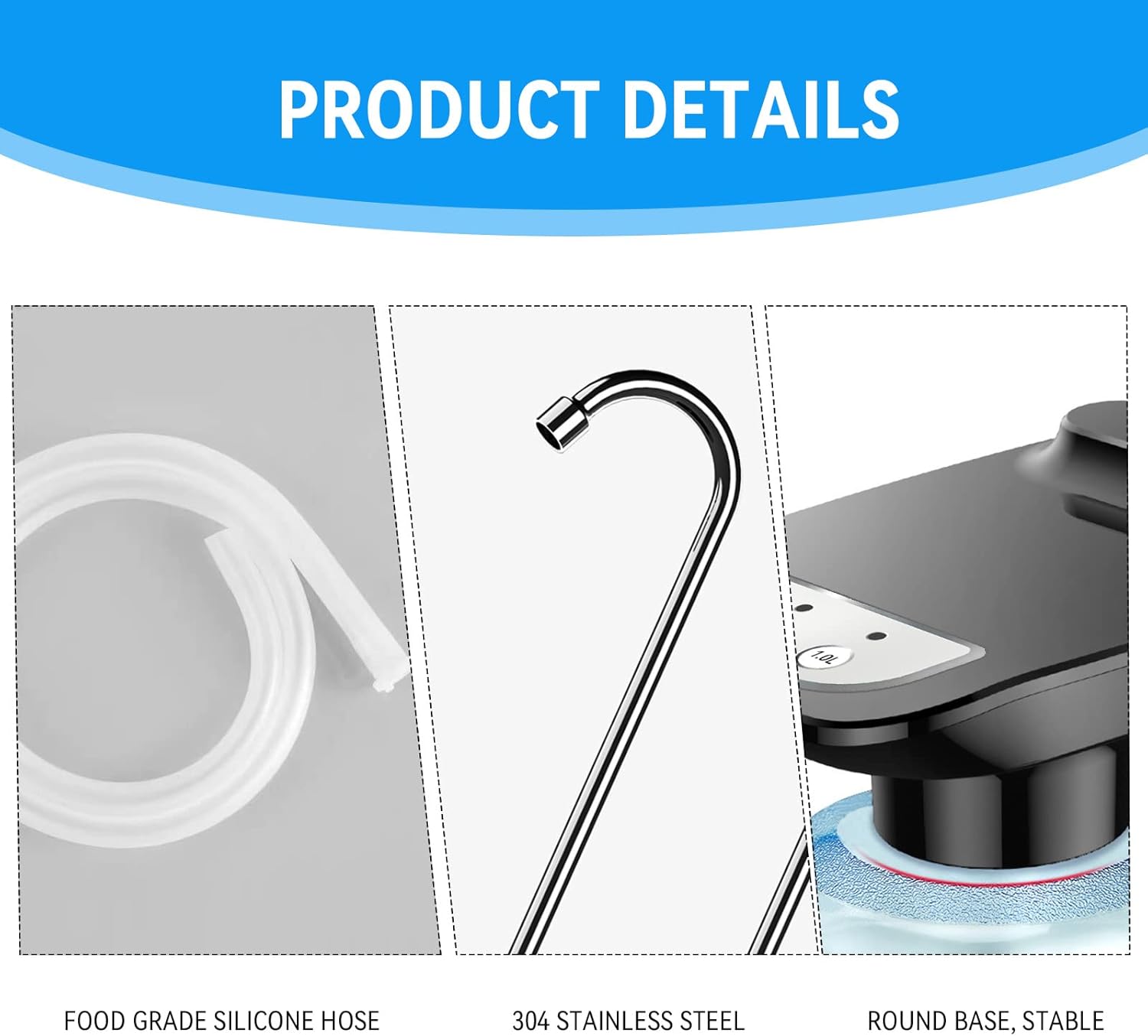 Bomba dispensadora de agua de 5 galones, bomba dispensadora de agua potable, botellas de agua de 3.8-18.9L, recargable por USB, eléctrico,