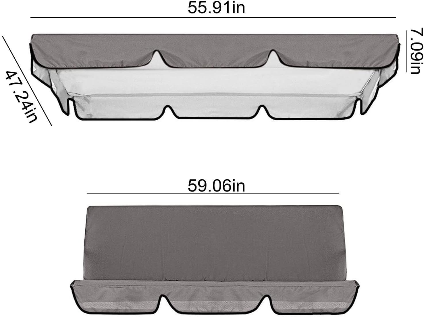 YUUAND Juego de toldo de poliéster con funda de cojín de asiento  Cubierta de toldo de poliéster impermeable con bloqueo UV para patio al aire