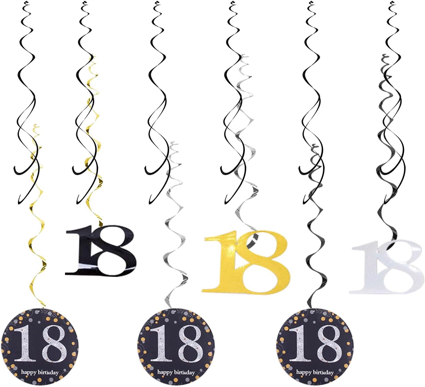 Decoraciones de cumpleaños número 21, 30, 50 y 80 años, remolinos colgantes para hombres y mujeres (18)