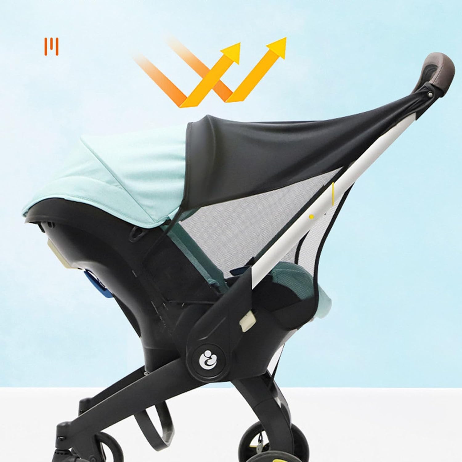 Protege a tu bebé del sol con este parasol para cochecito ofrece protección UV y ajuste universal, ideal para corredores de recién nacidos