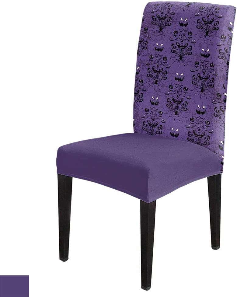 Juego de 6 fundas elásticas para sillas de comedor de Halloween, casa de fantasma, casa embrujada, araña, fundas extraíbles para sillas de cocina,