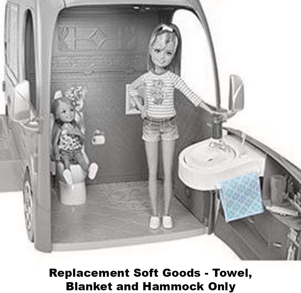 Barbie Piezas de repuesto Pop-Up Camper Playset – CJT42  Repuesto Soft Goods – Toalla, Manta y Hamaca