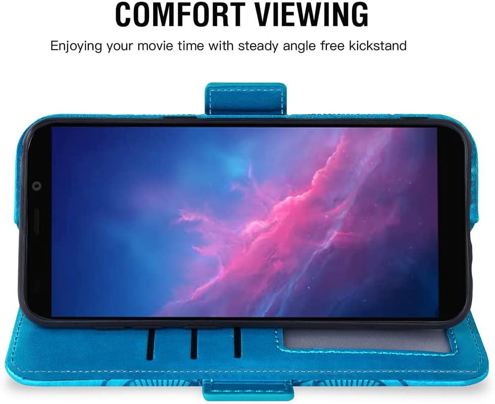 Asuwish Funda para teléfono Cloud Mobile Stratus C7 con protector de pantalla de vidrio templado y soporte de tarjeta de crédito con tapa de cuero,