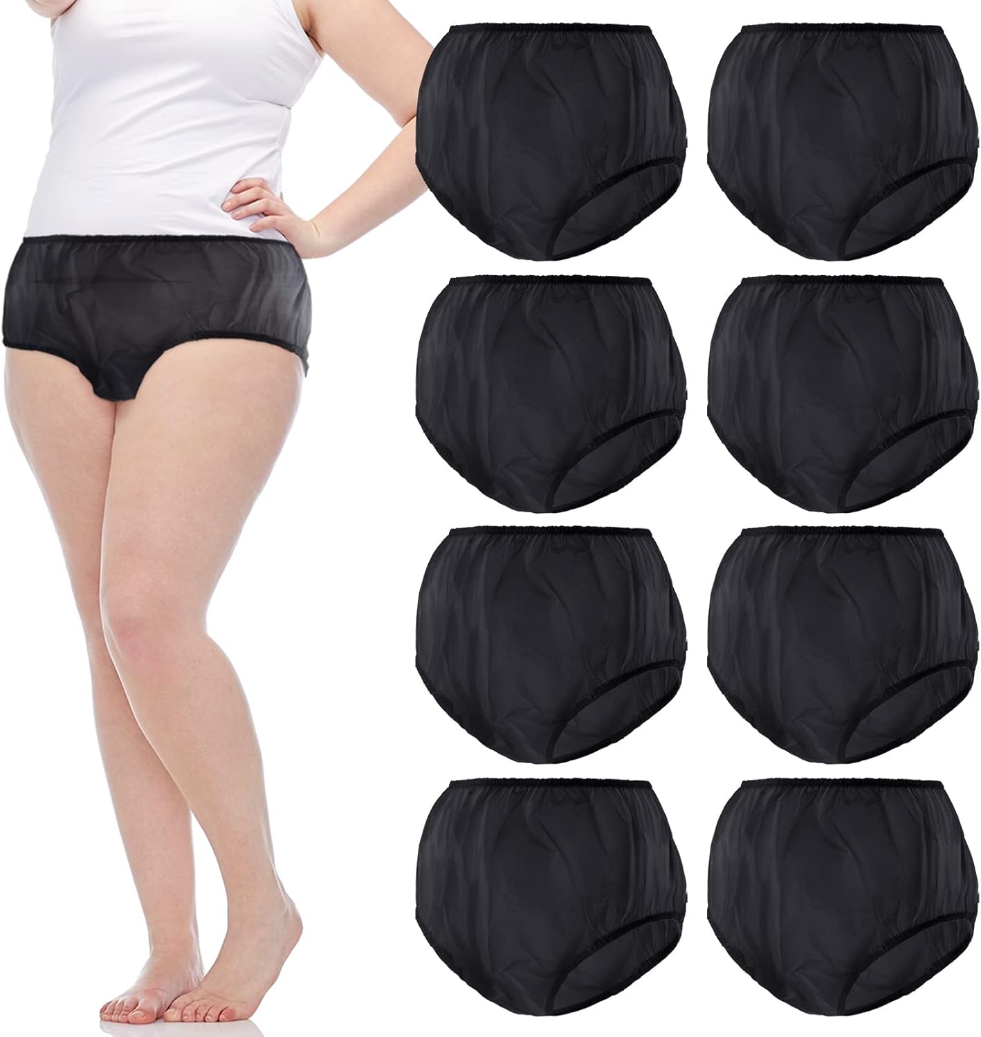 9 piezas de calzoncillos impermeables para incontinencia, pantalones de plástico a prueba de fugas, ropa interior de incontinencia para adultos,