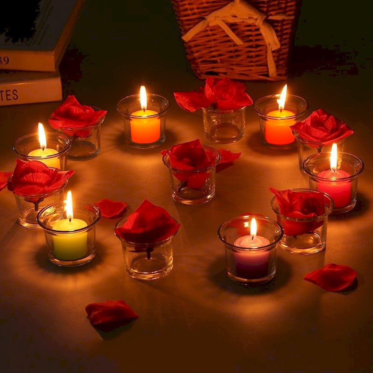 Velas votivas naranjas de 10 horas para bodas, fiestas, Halloween, otoño y emergencia, juego de 36 velas a granel sin perfume para restaurantes y