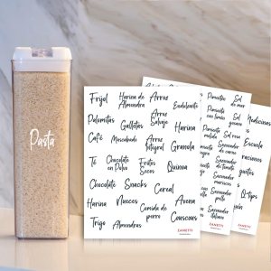 Zanetti Pantry Labels for Food Containers, Kitchen Food Labels for Storage Canisters & Jars, in Spanish (White) Zanetti Pantry Labels for Food Containers, Kitchen Food Labels for Storage Canisters & Jars, in Spanish (White)
