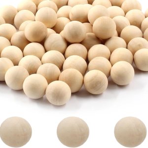 100 bolas redondas de madera de 12 pulgada (0.472 in), bolas de madera natural sin terminar, esferas de madera para manualidades y proyectos de 100 bolas redondas de madera de 12 pulgada (0.472 in), bolas de madera natural sin terminar, esferas de madera para manualidades y proyectos de