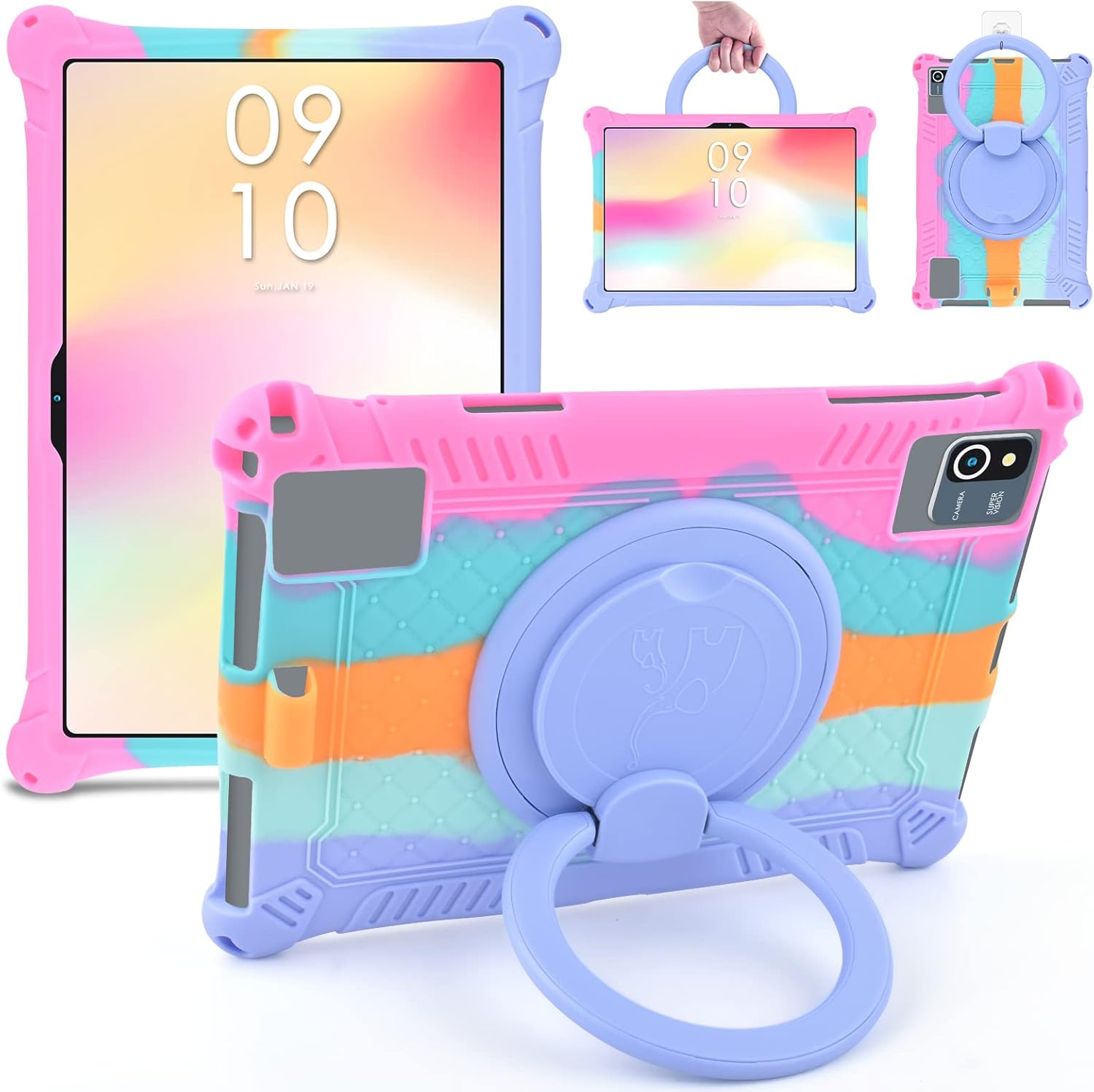 DETUOSI Funda de silicona para Plimpton PlimPad P60 de 10 pulgadas, funda protectora multiángulo para Moderness MB1001 de 10 pulgadas, Hoozo de 10.1