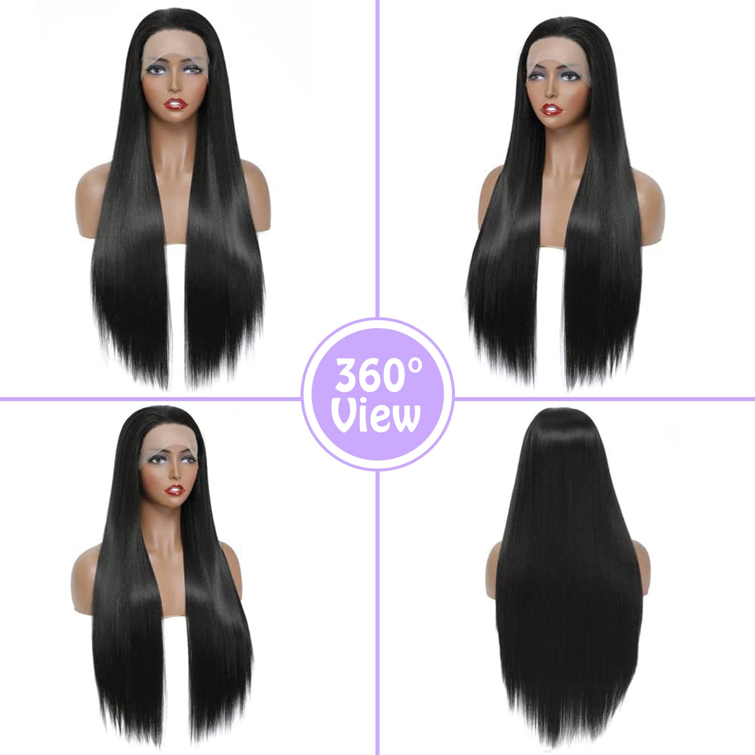 Pelucas de cabello humano con encaje frontal 360, previamente despuntadas, sin pegamento, pelucas de cabello humano 360 para mujeres negras,