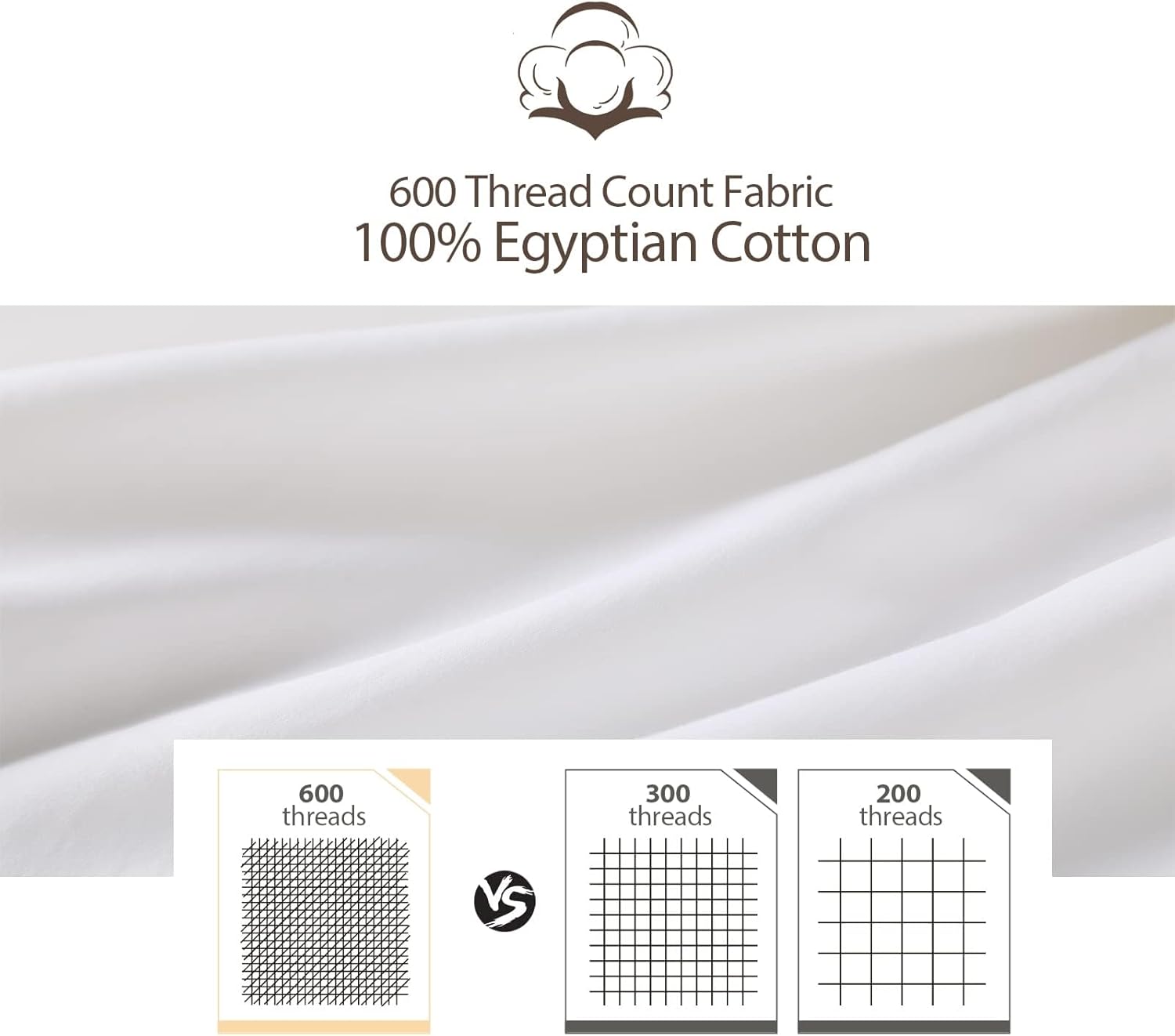 Sábana bajera ajustable tamaño matrimonial de 100 % algodón puro, bolsillo profundo de 15 pulgadas, 600 hilos, tejido satinado, orgánico, 100%