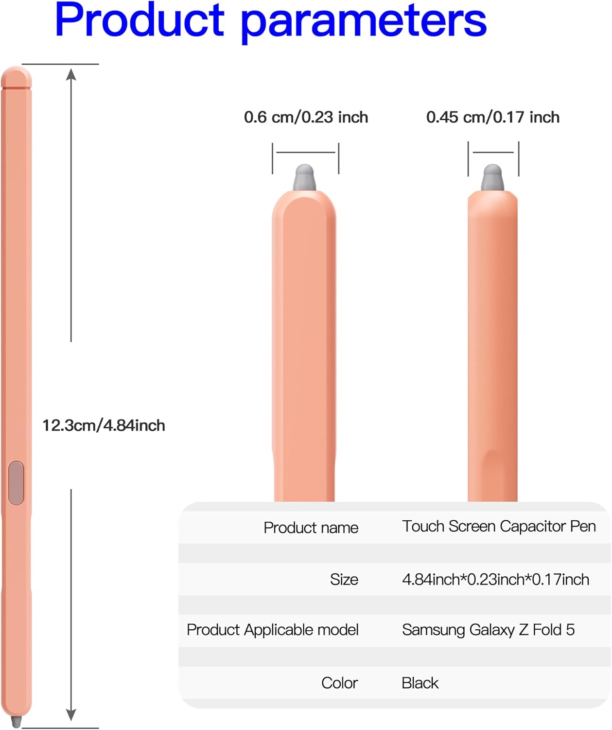 Z Fold 5 S Pen compatible con Samsung Galaxy Z Fold5 Slim Pen, nuevo bolígrafo compacto S, punta delgada de 0.059 in, 4096 niveles de presión y