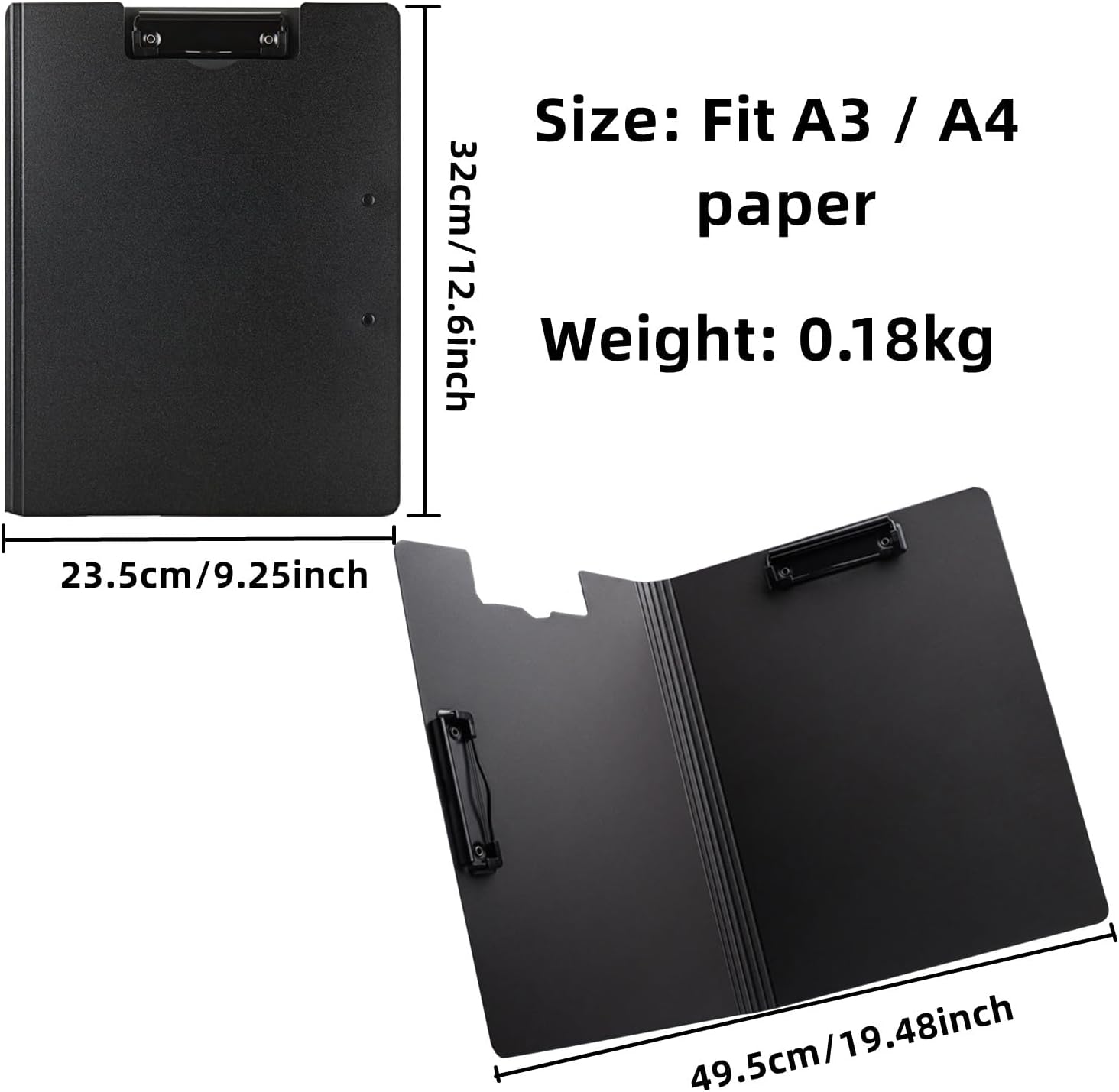 Carpeta portapapeles, paquete de 6 portapapeles plegables A4, carpeta de archivos, bloc de escritura con tapa para documentos, documentos y trabajo