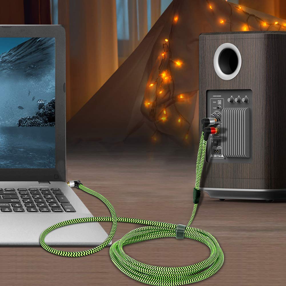 Cable de audio de 3.5 mm a 2 RCA, adaptador auxiliar, cable divisor estéreo, cable auxiliar RCA en Y para smartphone, altavoces, tableta, televisión