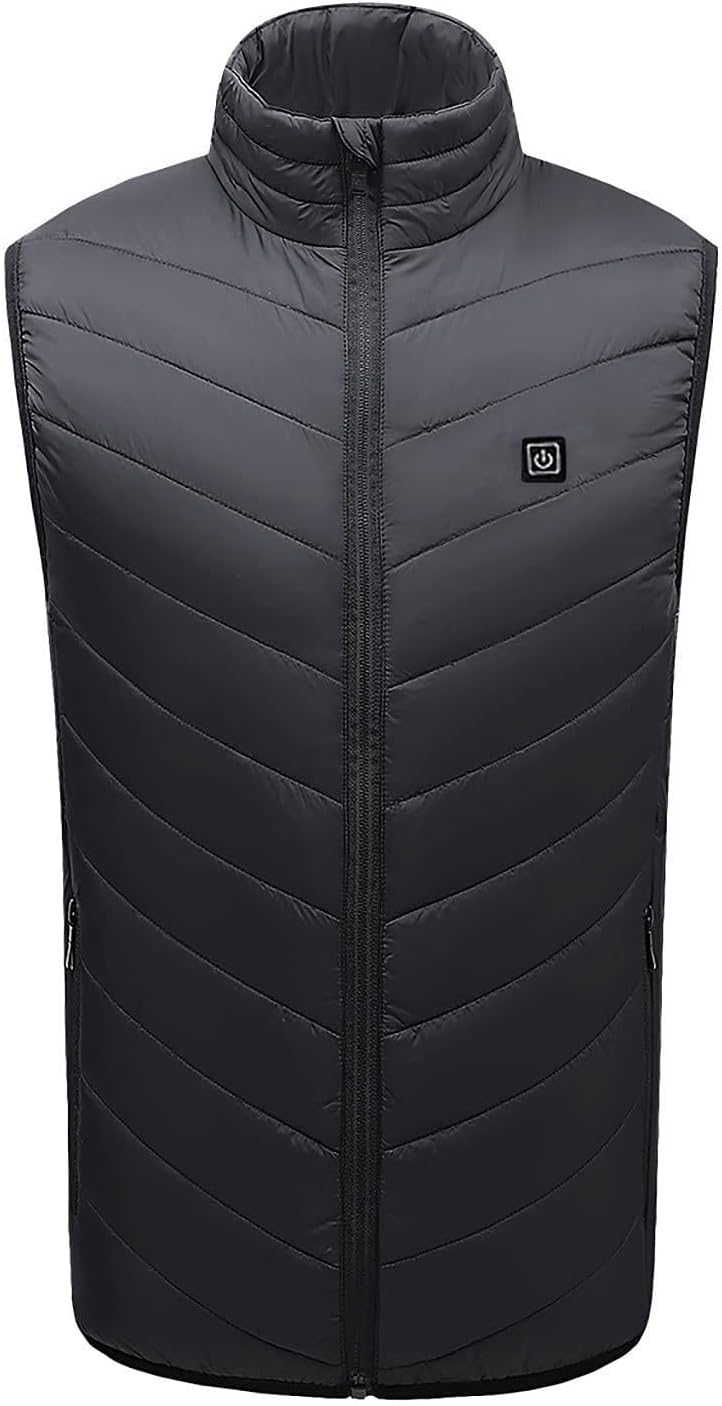 Chaleco térmico para mujeres y hombres, chaleco de calefacción recargable, ligero, para invierno, cálido, sin mangas, sin batería