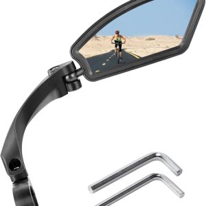 EVOULTES Espejo retrovisor de bicicleta, soporte para manillar de bicicleta con lente de vidrio resistente a los arañazos, espejos universales EVOULTES Espejo retrovisor de bicicleta, soporte para manillar de bicicleta con lente de vidrio resistente a los arañazos, espejos universales