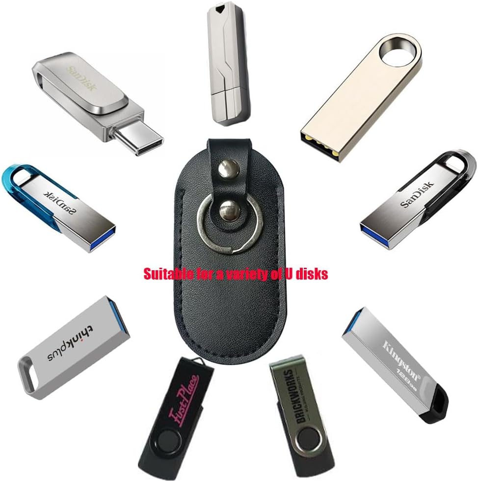XNDGURE 2 unids Dermis USB caja de almacenamiento USB Flash Drive Funda de cuero para unidad flash USB Funda de cuero para unidad flash USB Flash