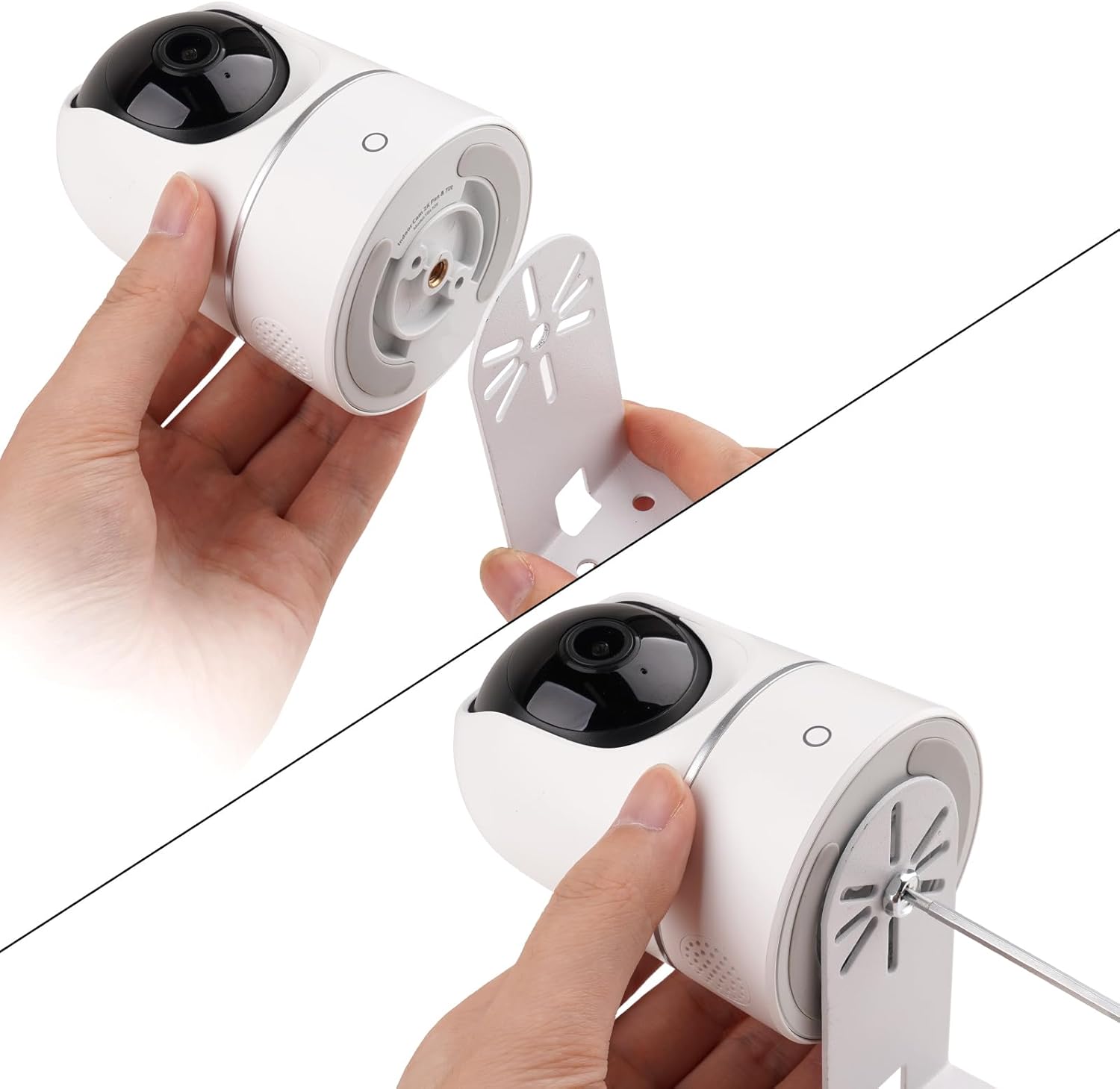 Paquete de 2 soportes adhesivos de pared de metal compatibles con Eufy Security Solo Indoor Cam E220 y P24, sin taladrar VHB Stick On o atornillar,