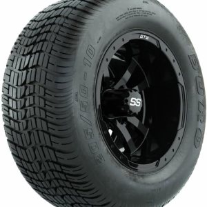 GTW Combo de ruedas y neumáticos para carrito de golf de 10 pulgadas  Ruedas de Storm Trooper negro brillante en neumáticos de calle de perfil bajo GTW Combo de ruedas y neumáticos para carrito de golf de 10 pulgadas  Ruedas de Storm Trooper negro brillante en neumáticos de calle de perfil bajo