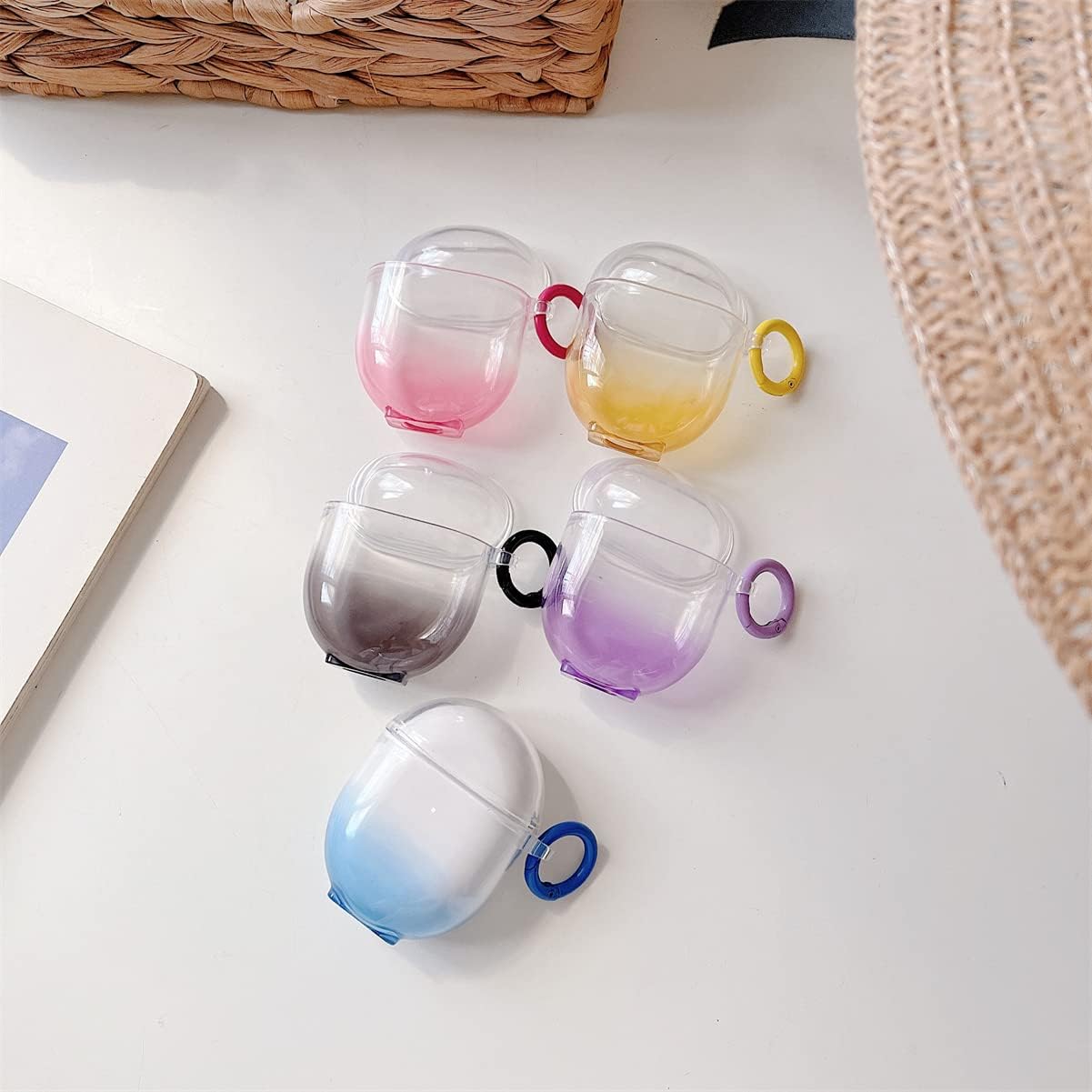 Funda protectora transparente transparente de TPU suave de color degradado compatible con auriculares Xiaomi Redmi Buds 4, funda protectora con
