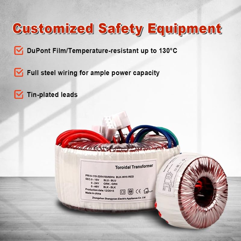 ATO Transformador toroidal reductor 200VA, Transformador toroidal estable monofásico, 220V CA a 110V, Transformadores toroidales de potencia, para