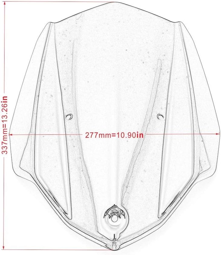 Motorcycle Windshield Windscreen Compatible with MT-03 MT03 MT 03 FZ-03 FZ03 FZ 03 2016 2017 2018 2019 Double Bubble Windshield Wind Deflectors