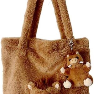 VACHICHI Bolsa de felpa con cabeza de animal de peluche 3D VACHICHI Bolsa de felpa con cabeza de animal de peluche 3D