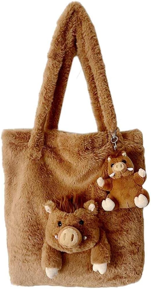 VACHICHI Bolsa de felpa con cabeza de animal de peluche 3D