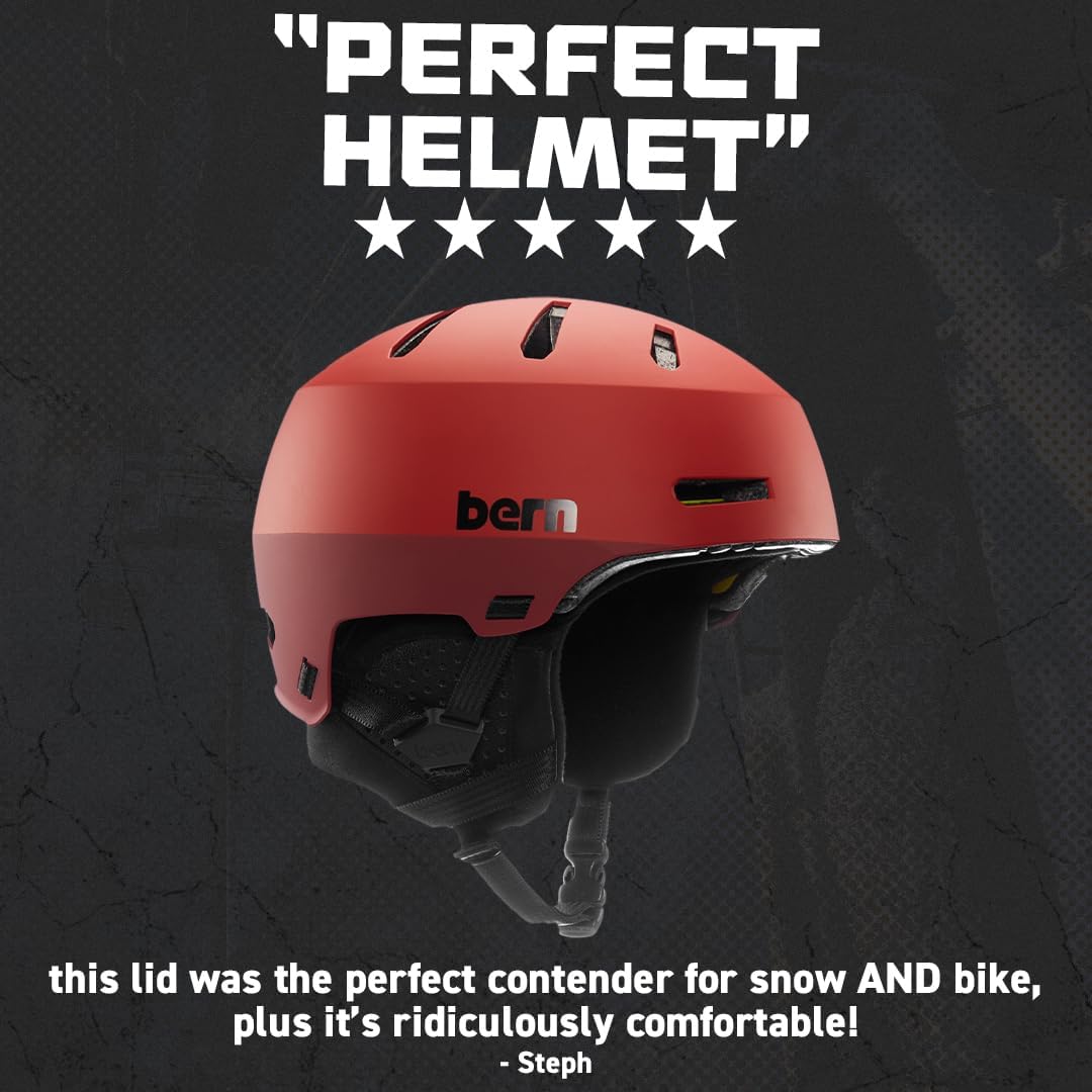 Bern Macon 2.0 – Casco deportivo de esquí y snowboard para hombres y mujeres, estilo borde, certificado multideporte, protección contra impactos