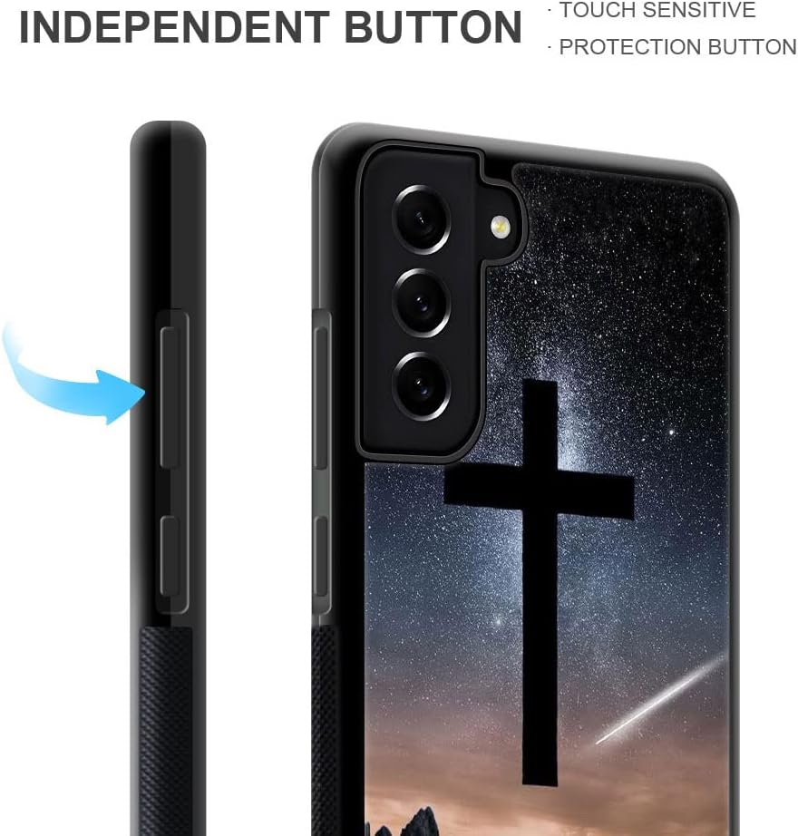 DJSOK Funda compatible con Samsung Galaxy S22 Ultra, diseño de lujo Faith in God, policarbonato duro, a prueba de arañazos, TPU suave, a prueba de