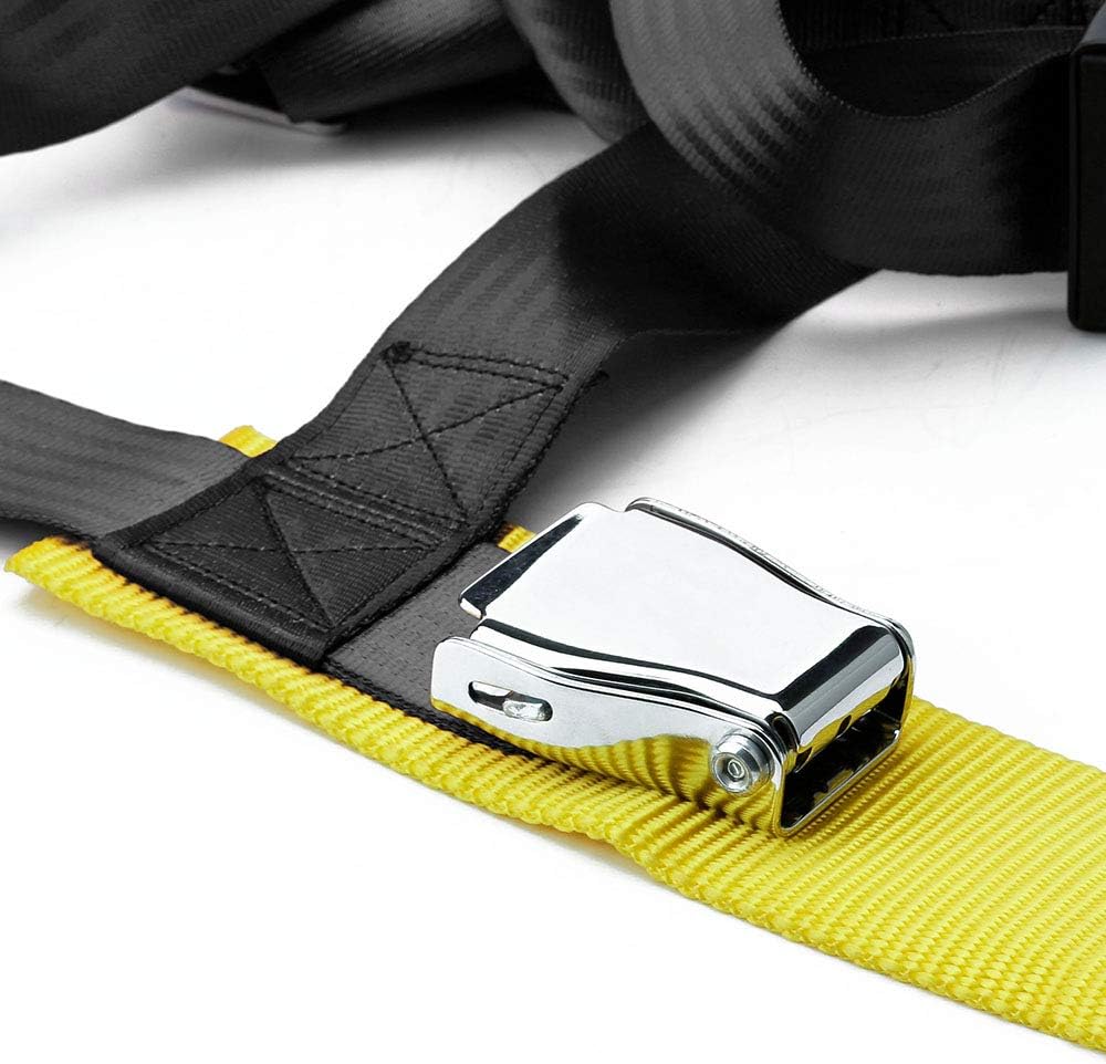eat Belts Style Competition – Arnés de seguridad de 4 puntos a presión de 2 pulgadas, arnés de cinturón de seguridad con Camlock (Blcak)