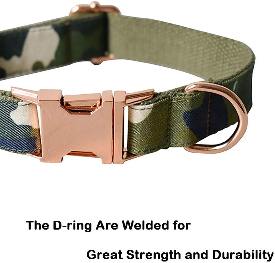 Love Dream Collar de perro con corbatín, collar de perro de camuflaje resistente con hebilla de metal de liberación rápida, collares de perro